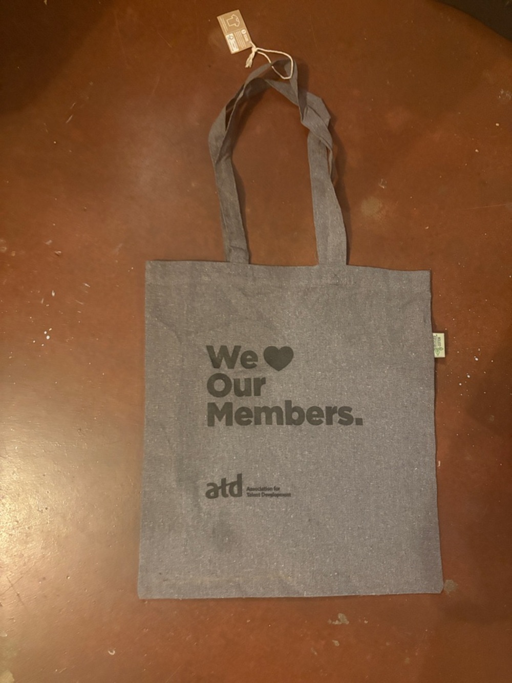 Gray Canvas Tote Bag - We Love Our Members